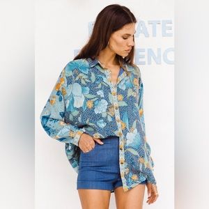 Nine Lives Bazaar Everley Shirt in Azure